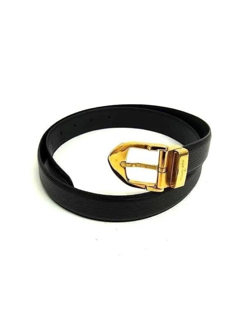 Louis Vuitton Belt Epi Ceinture Classic Noir Leather Gold
